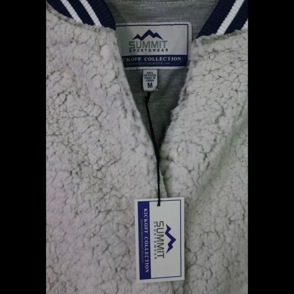 SUMMIT KICKOFF COLLECTION YALE UNIVERSITY SHERPA STRIPE TRIM BOMBER JACKET M NWT - Picture 3 of 6